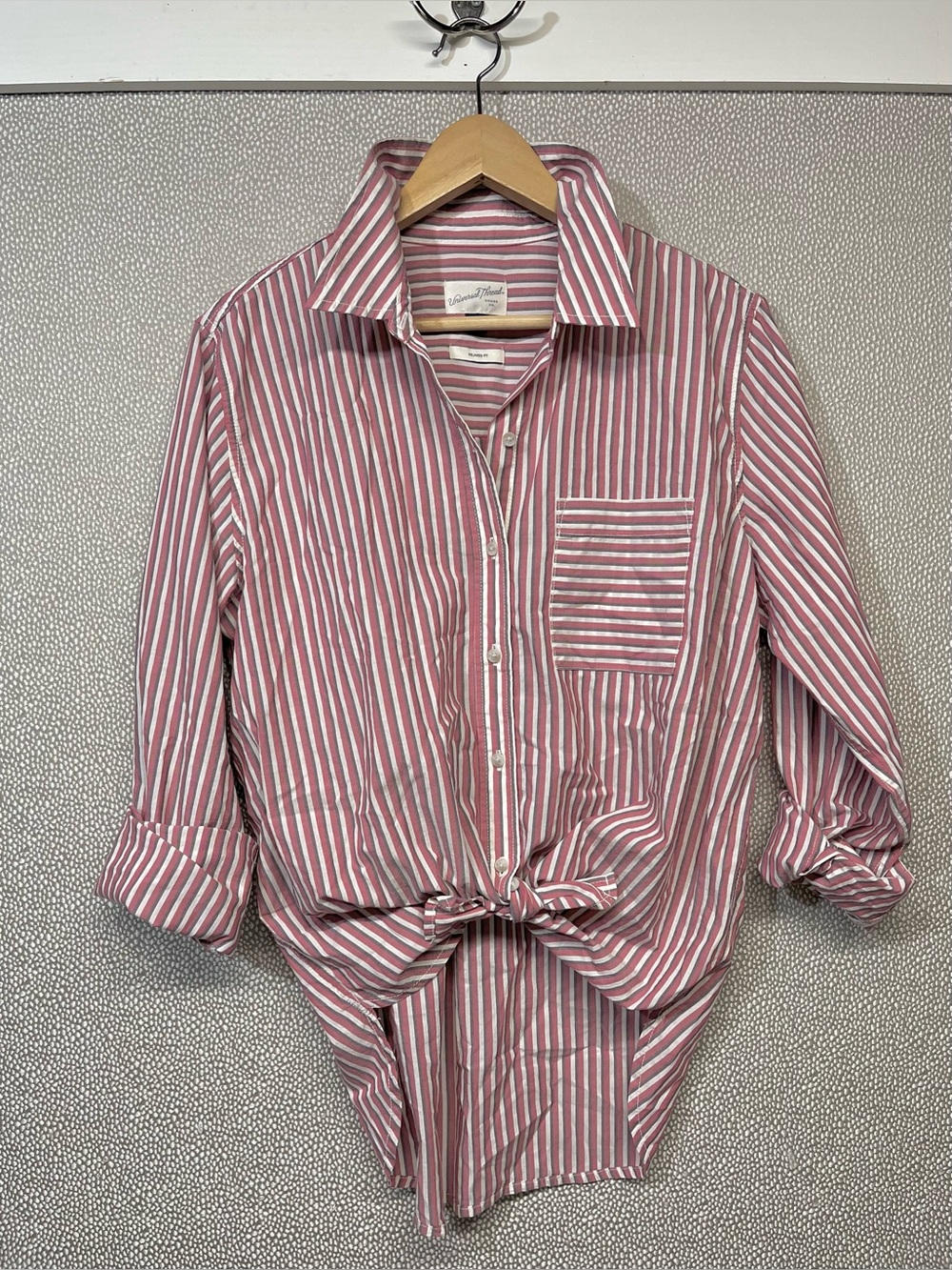 🆕 M Universal Thread Striped Button-Up Shirt Relaxed Fit NWOT